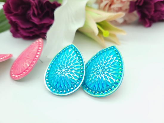 Preview: Glitzer Tropfen Ohrstecker